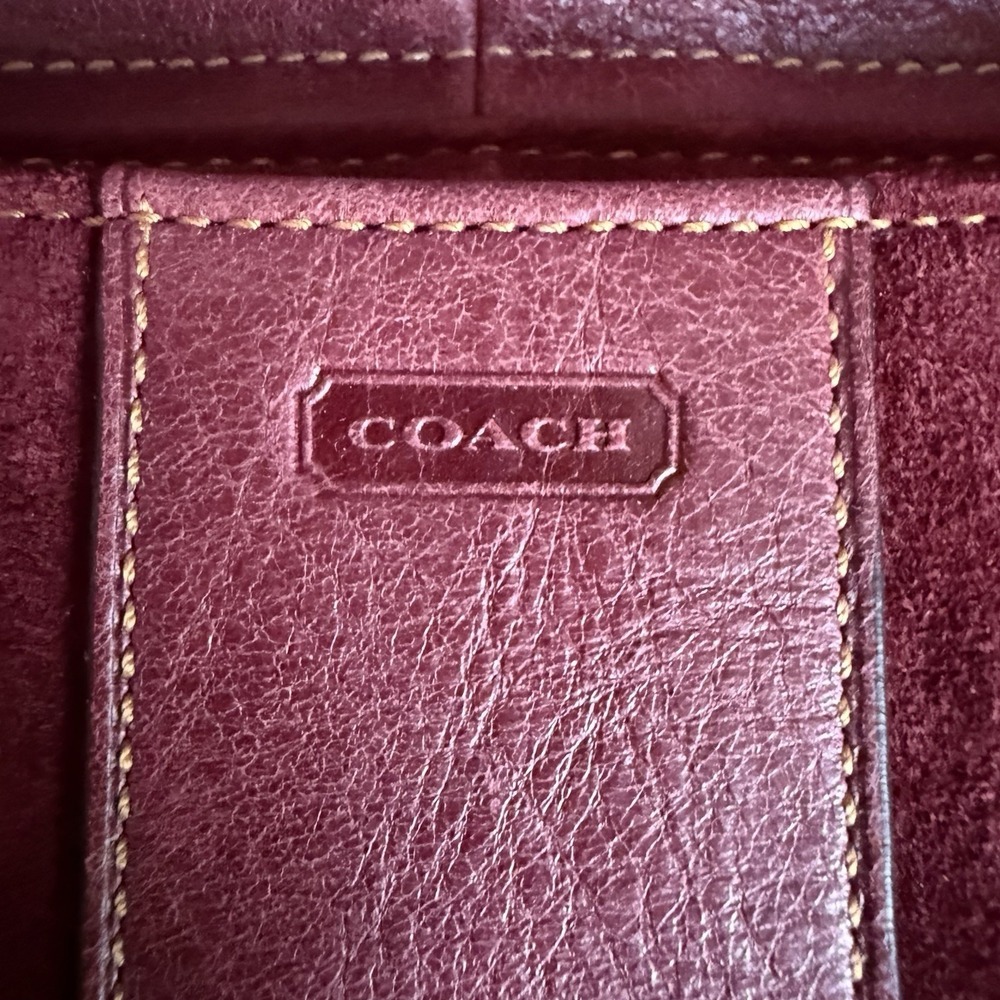 VTG Coach Special Edition 2004 Fall Shoulder Bag Purse Brown and Burgandy Y2K - Picture 9 of 16